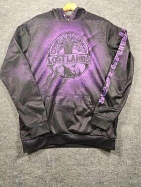 Excision Lost Lands 2021 Music Festival Hoodie Black Purple Dino Graphic Sz L‎